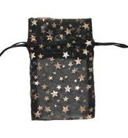 GOLD STARS ORGANZA DRAWSTRING BAGS 27261-BX